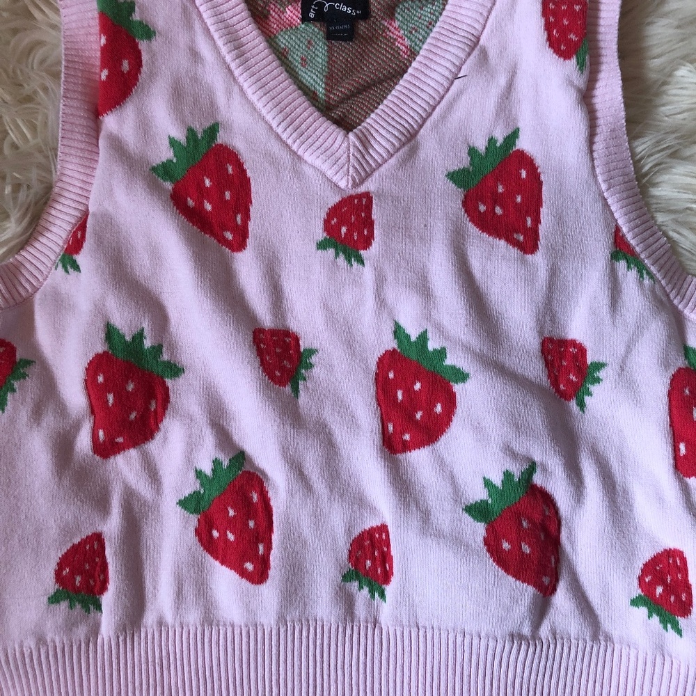 NWOT Strawberry Sweater Vest